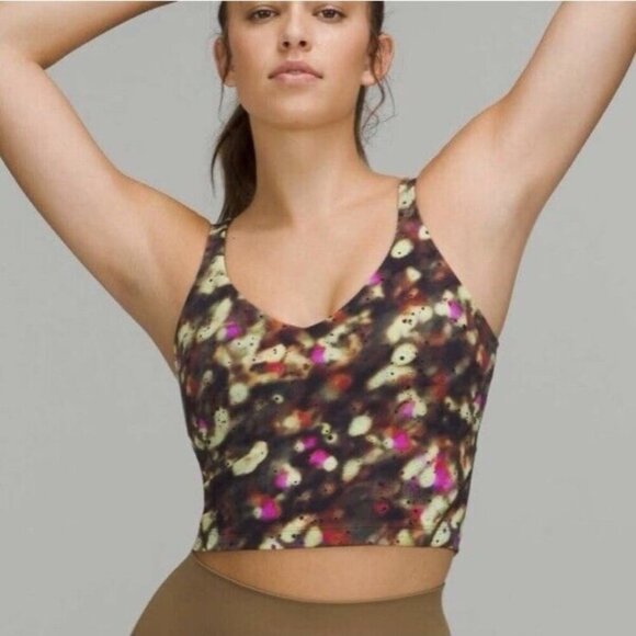 Lululemon Cropped Align Tank Top Soft Focus Splatter Green Multi - Picture 1 of 4